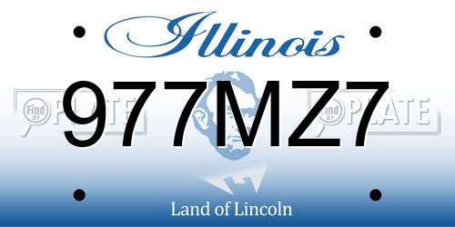 977MZ7 Illinois License Plate