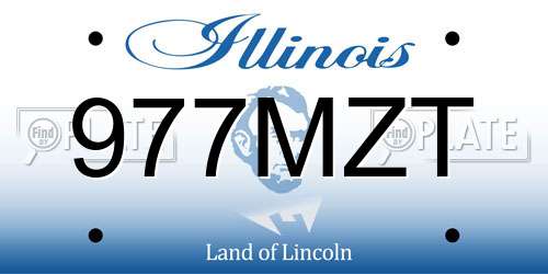 977MZT Illinois License Plate