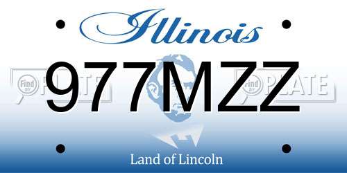 977MZZ Illinois License Plate