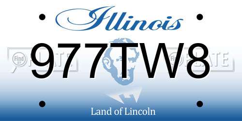977TW8 Illinois License Plate