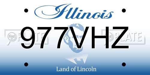 977VHZ Illinois License Plate