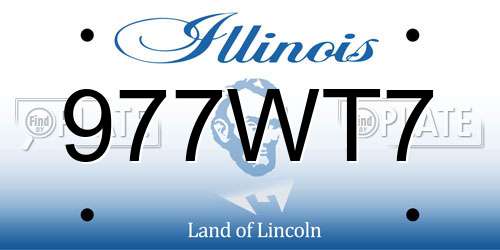 977WT7 Illinois License Plate