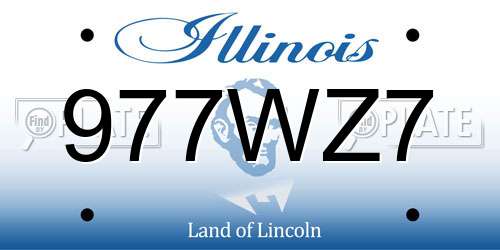 977WZ7 Illinois License Plate