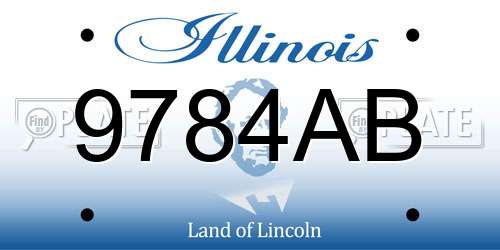 9784AB Illinois License Plate