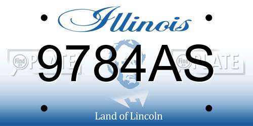 9784AS Illinois License Plate