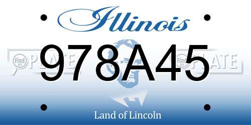 978A45 Illinois License Plate