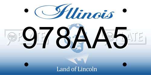 978AA5 Illinois License Plate
