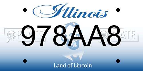 978AA8 Illinois License Plate