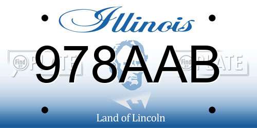 978AAB Illinois License Plate