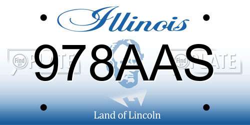 978AAS Illinois License Plate