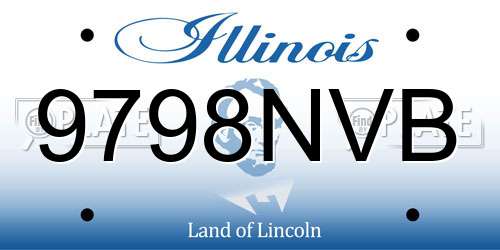 9798NVB Illinois License Plate
