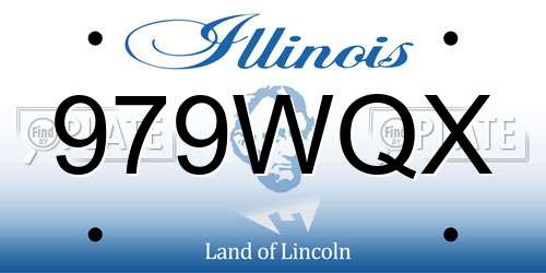 979WQX Illinois License Plate