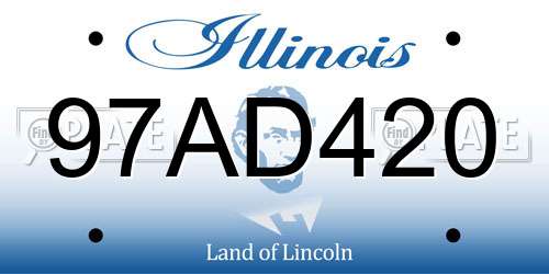 97AD420 Illinois License Plate