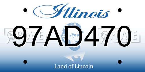97AD470 Illinois License Plate