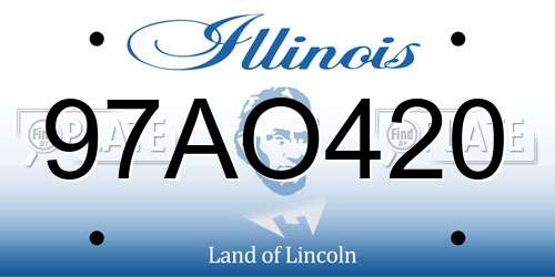 97AO420 Illinois License Plate