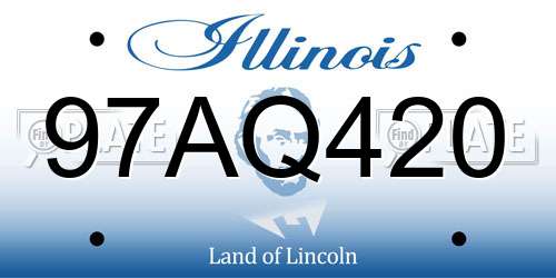 97AQ420 Illinois License Plate