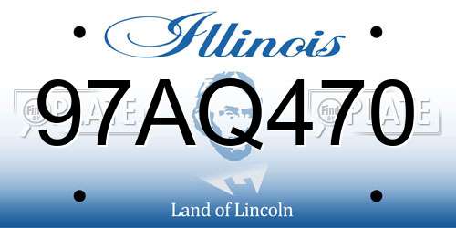 97AQ470 Illinois License Plate