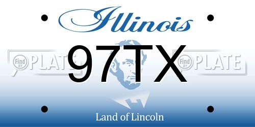 97TX Illinois License Plate