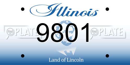 9801 Illinois License Plate