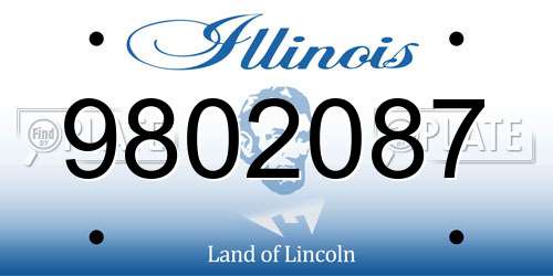 9802087 Illinois License Plate