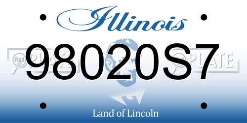 98020S7 Illinois License Plate