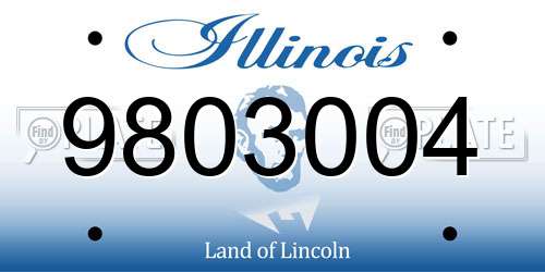 9803004 Illinois License Plate