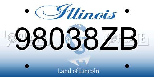 98038ZB Illinois License Plate