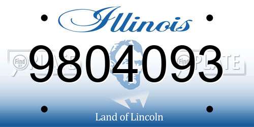 9804093 Illinois License Plate