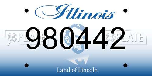 980442 Illinois License Plate