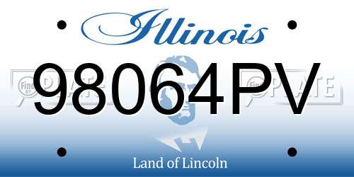 98064PV Illinois License Plate