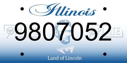 9807052 Illinois License Plate