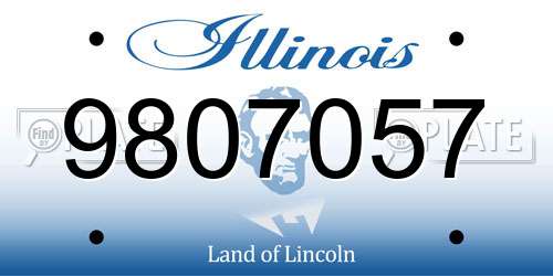 9807057 Illinois License Plate