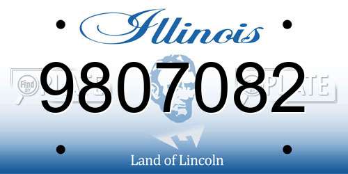 9807082 Illinois License Plate