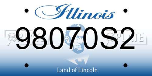 98070S2 Illinois License Plate