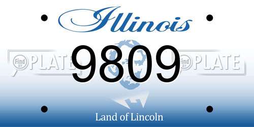 9809 Illinois License Plate