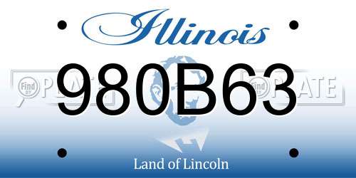 980B63 Illinois License Plate