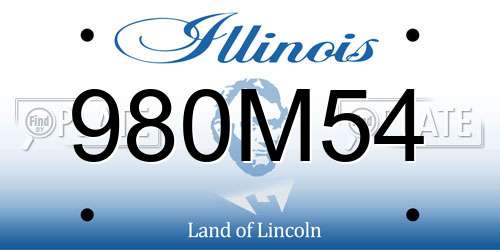 980M54 Illinois License Plate