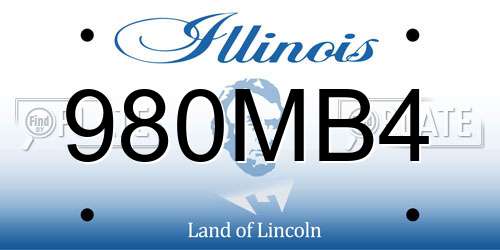 980MB4 Illinois License Plate