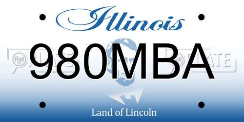 980MBA Illinois License Plate