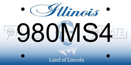 980MS4 Illinois License Plate