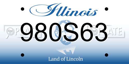 980S63 Illinois License Plate