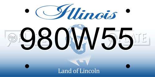 980W55 Illinois License Plate