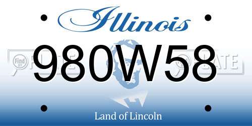 980W58 Illinois License Plate