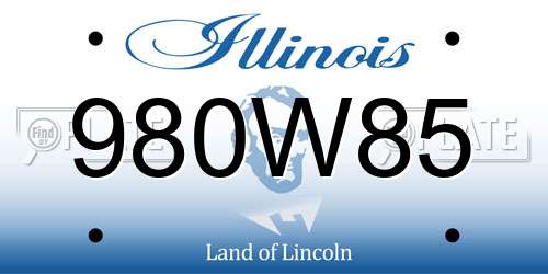 980W85 Illinois License Plate