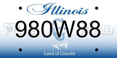 980W88 Illinois License Plate