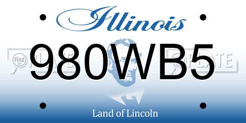 980WB5 Illinois License Plate