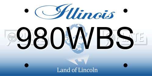 980WBS Illinois License Plate