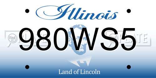 980WS5 Illinois License Plate