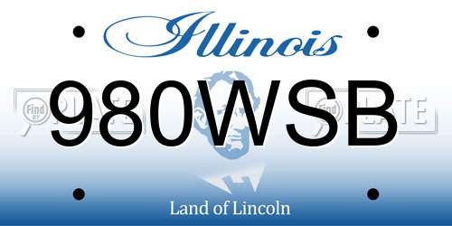 980WSB Illinois License Plate