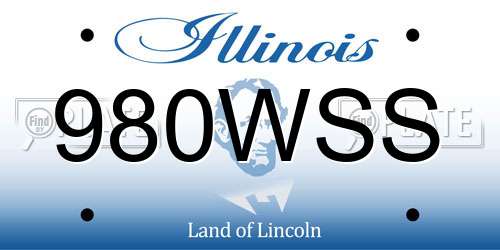 980WSS Illinois License Plate